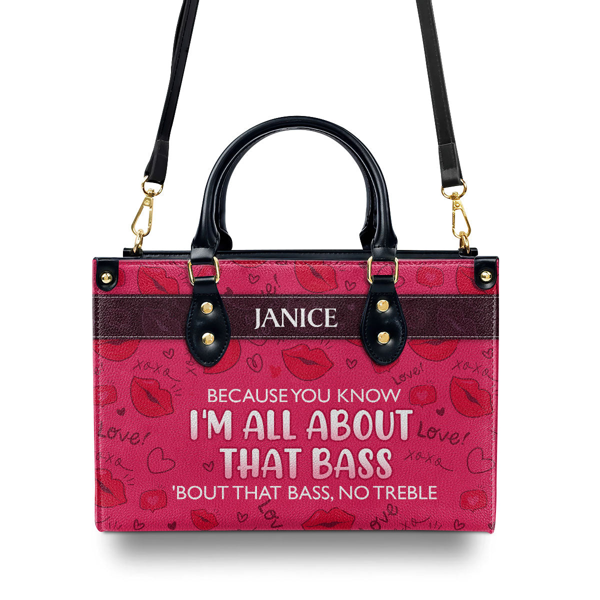 All About That Bass - Personalized Leather Handbag SB189