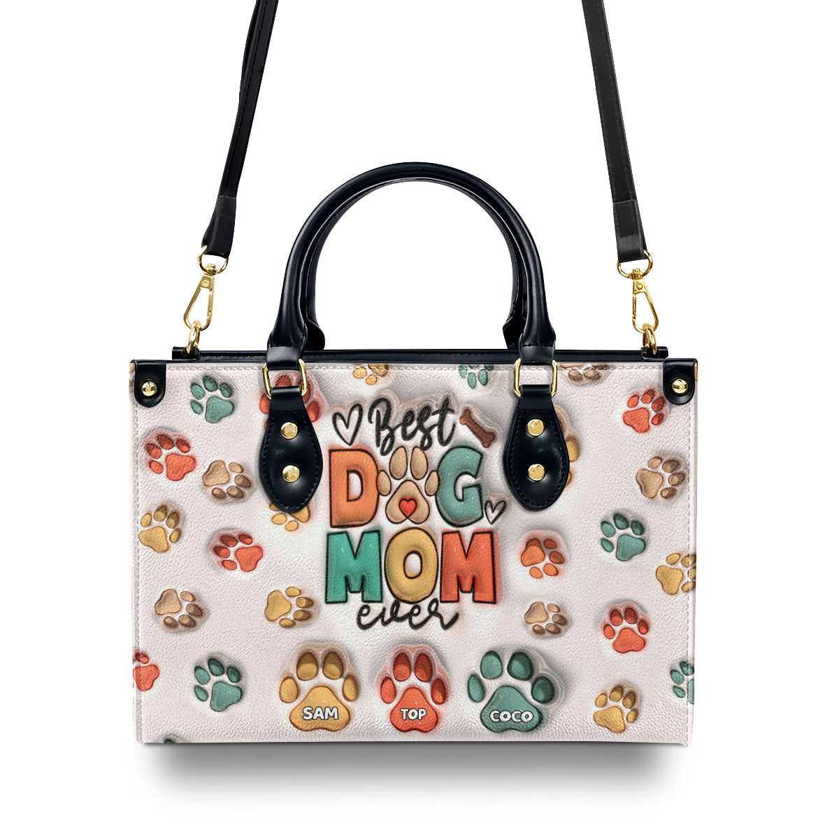 Best Dog Mom Ever - Personalized Leather Handbag STB225