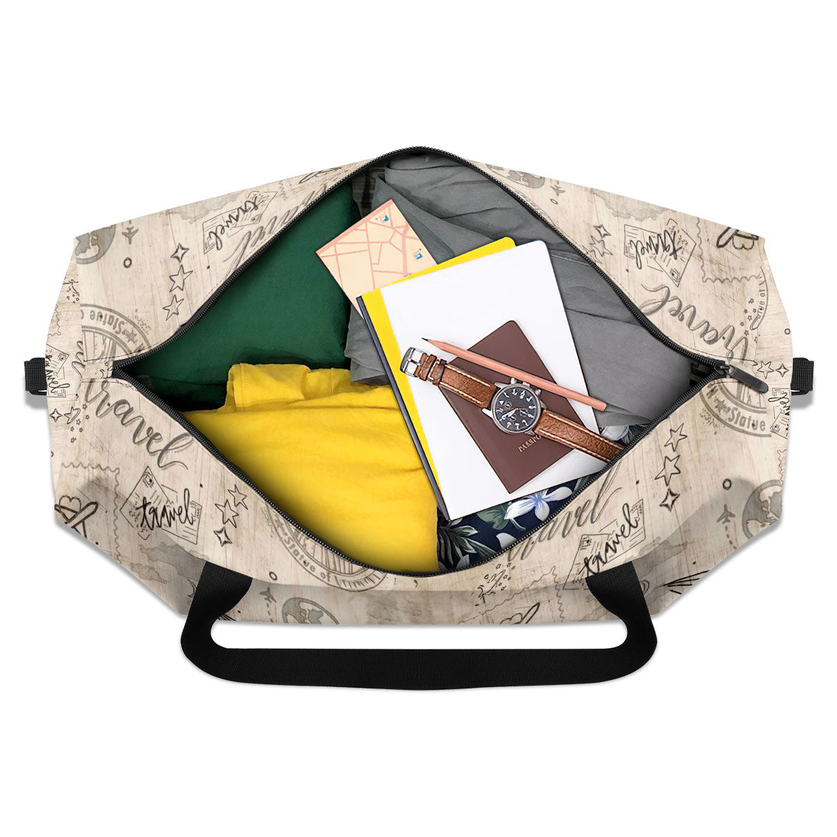 And She Lived Happily Ever After - Personalized Minimalist Duffle Bag SBMDBT77