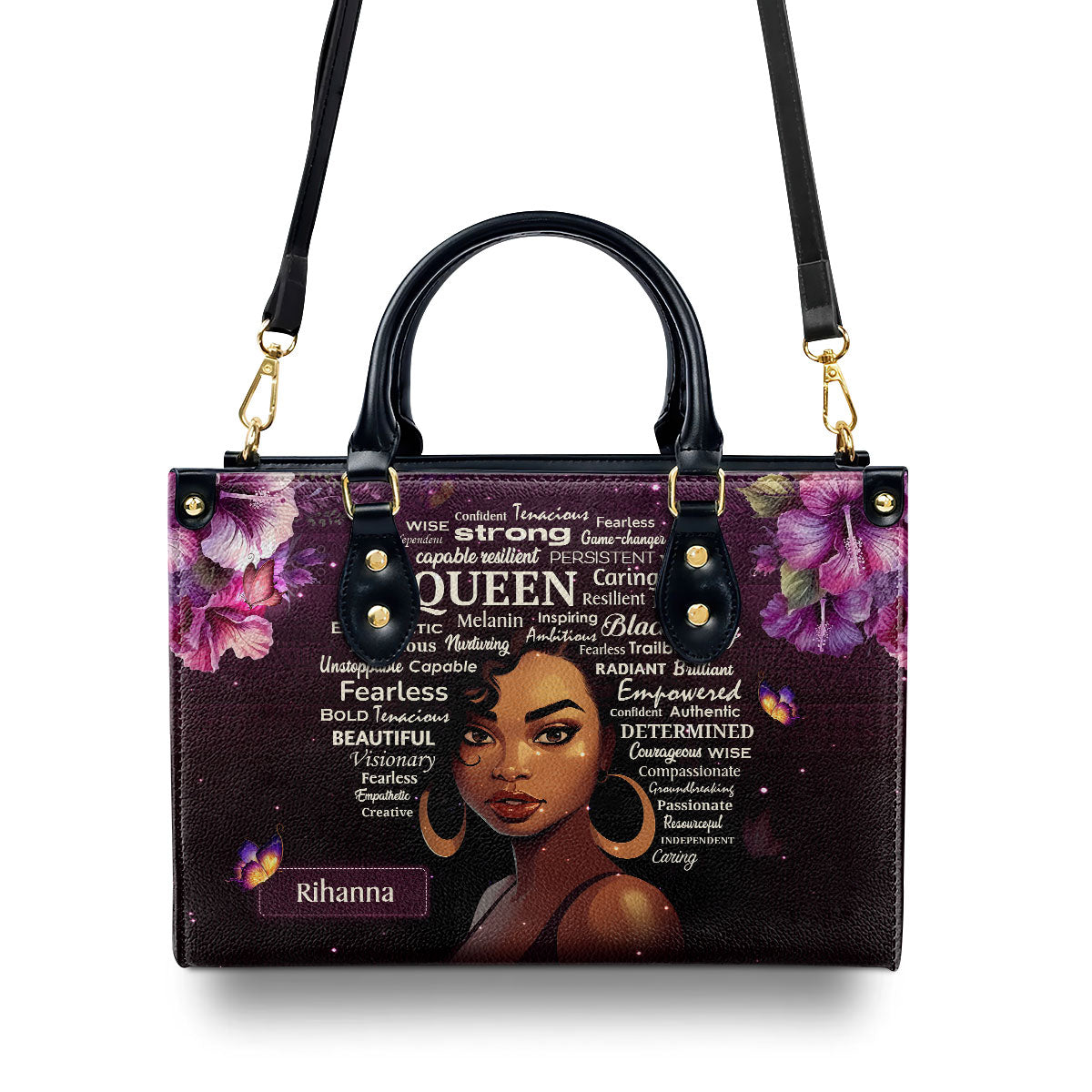 Black Queen - Personalized Leather Handbag SB37
