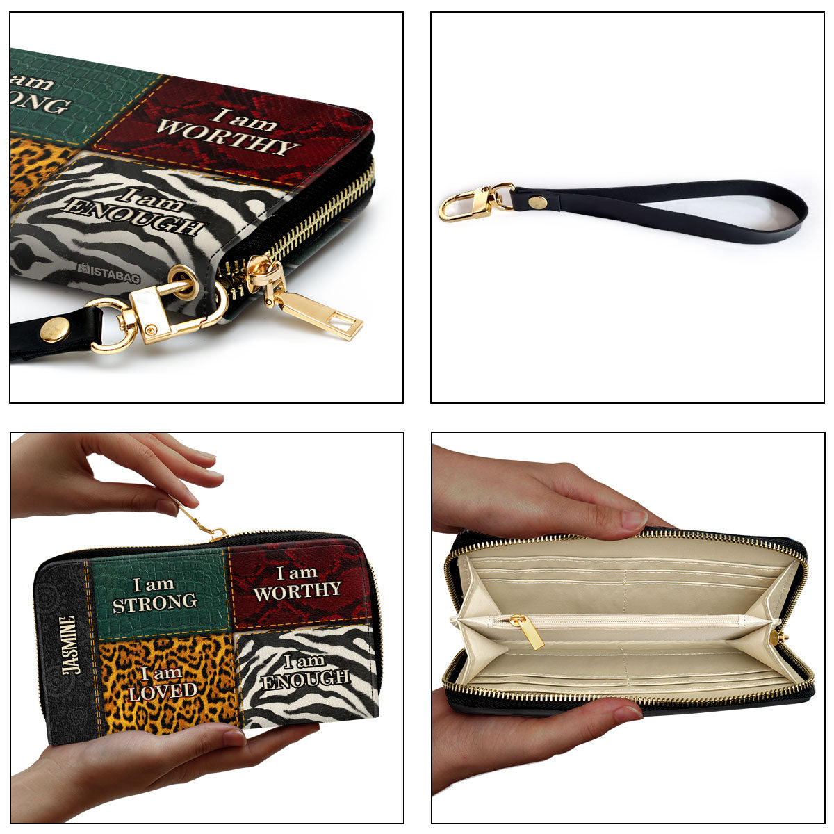I Am Strong, I Am Worthy - Personalized Clutch Purse SB08