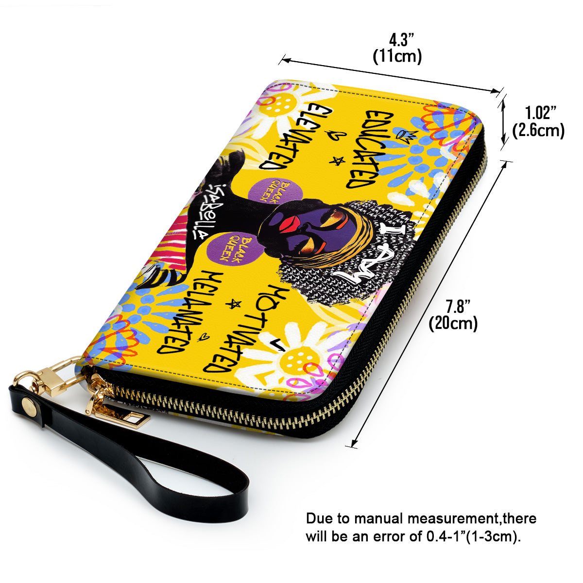 I Am Melanated - Personalized Leather Clutch Purse