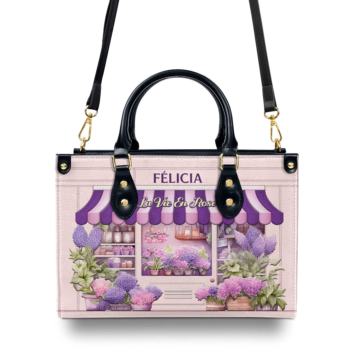 La Vie En Rose - Personalized Leather Hand Bag SBLHBT71