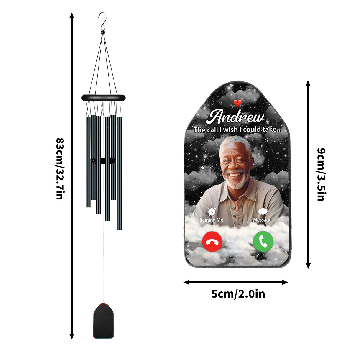 The Call I Wish I Could Take - Personalized Wind Chimes
