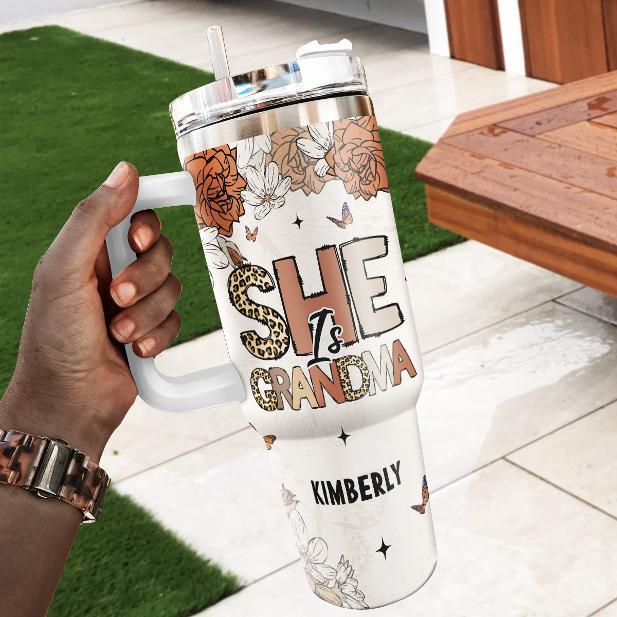 She Is Mom - Personalized Stainless Steel Tumbler