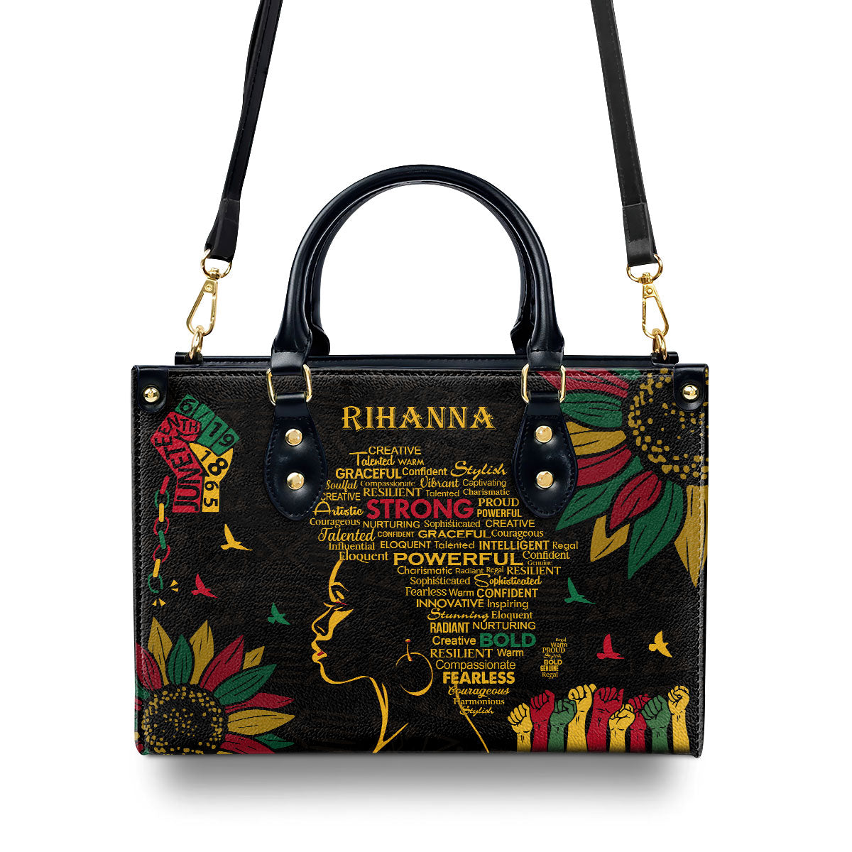 Afro Juneteenth - Personalized Leather Handbag SBLHBT58