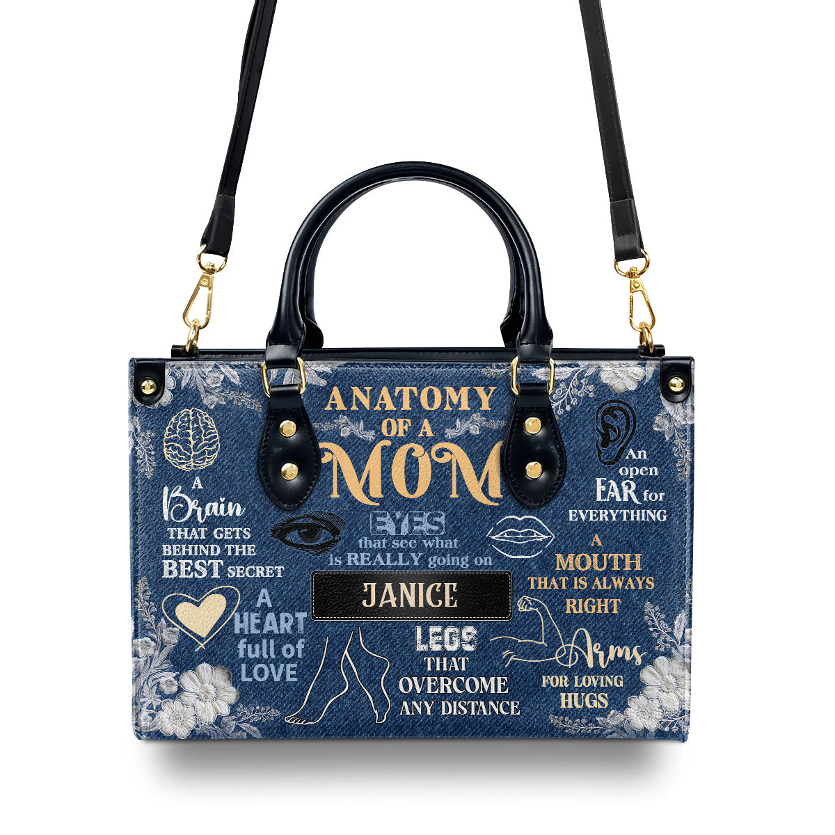 Anatomy Of A Mom - Personalized Leather Handbag MB63B