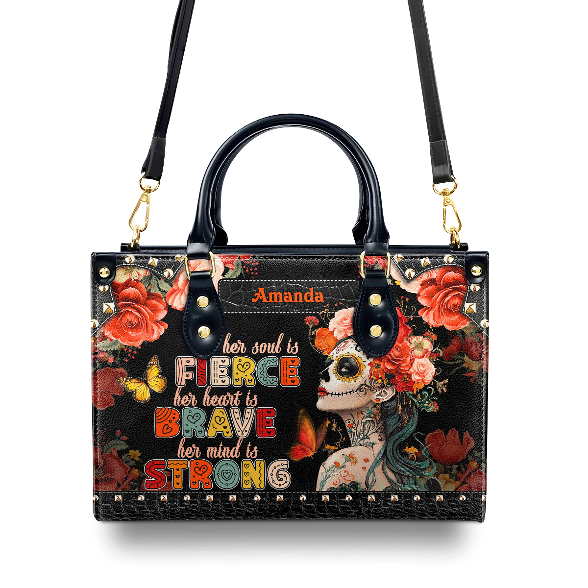 Her Soul Is Fierce - Personalized Leather Handbag SBLHBLM2626TA