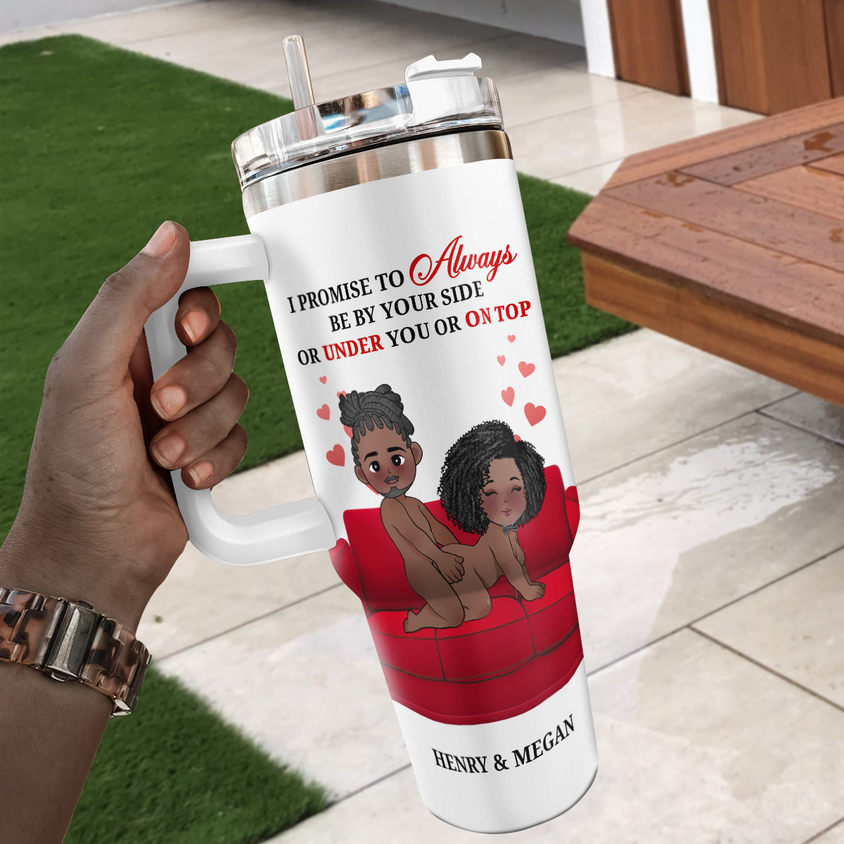 I Promise To Always Be By Your Side - Personalized Stainless Steel Tumbler