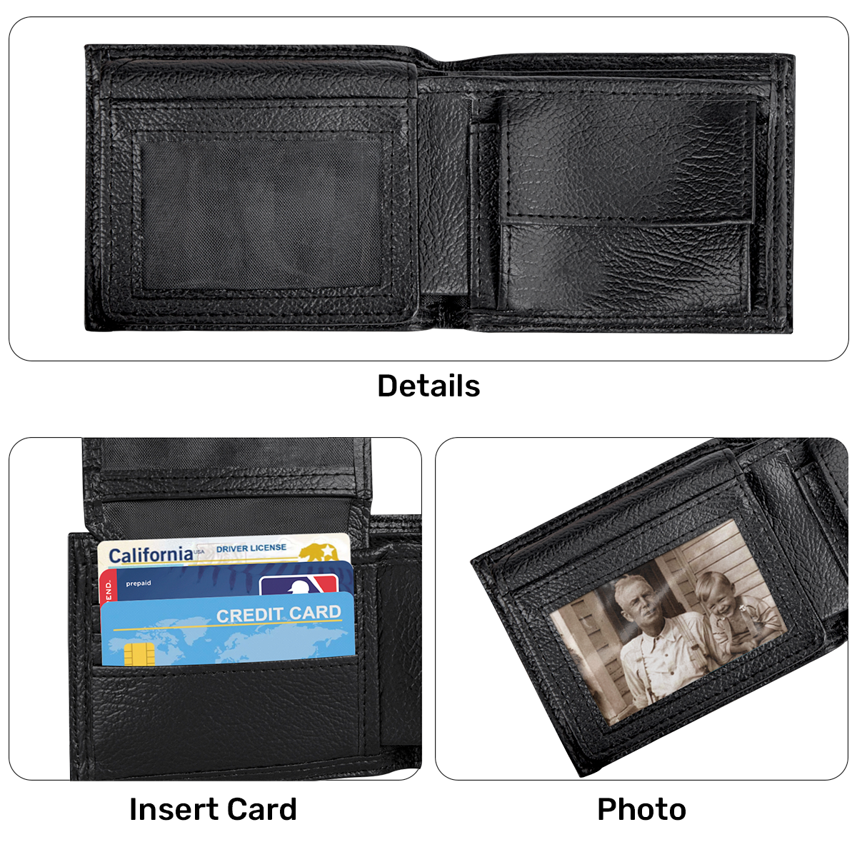 8 letters, 3 words, 1 meaning I Love You - Personalized Leather Folded Wallet SBLFWLM2719M