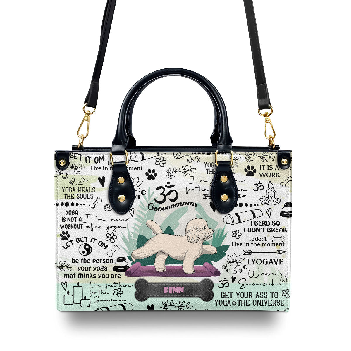 I'm Nicer After Yoga - Personalized Leather Hand Bag SBLHBT72