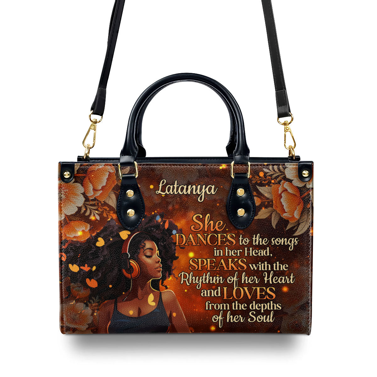 Dance Speak Love - Personalized Leather Hand Bag STB93