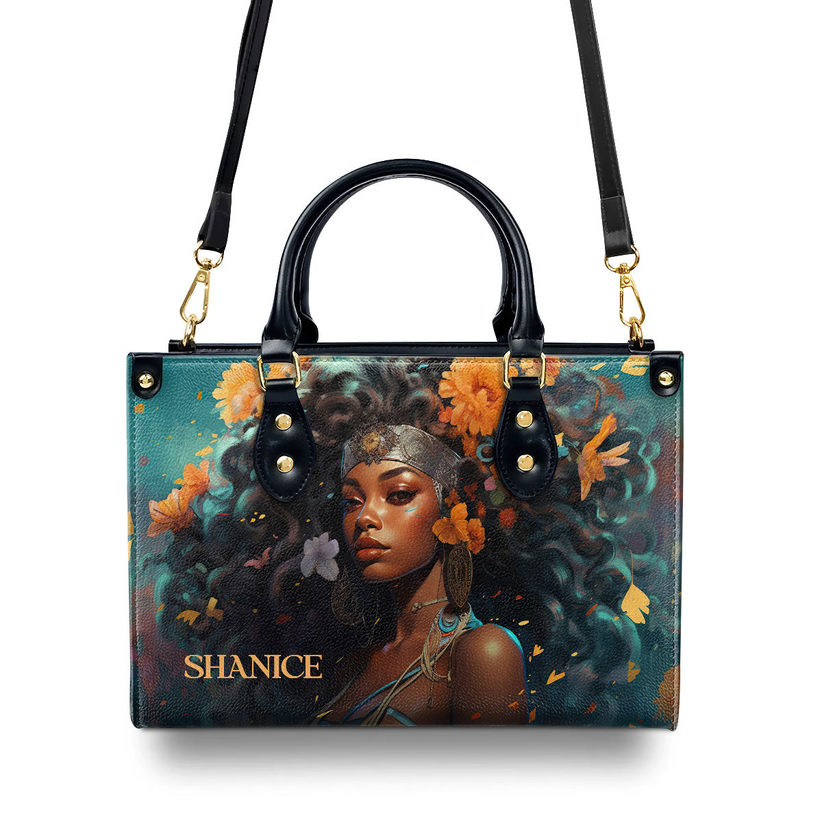 AfroArt07 - Personalized Leather Handbag MB57