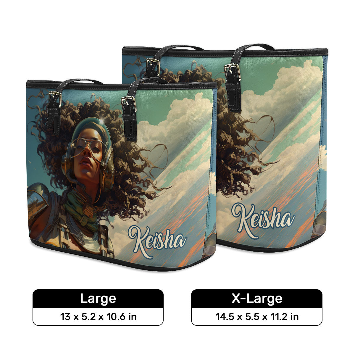 Afrofuturism - Personalized Leather Totebag SB112