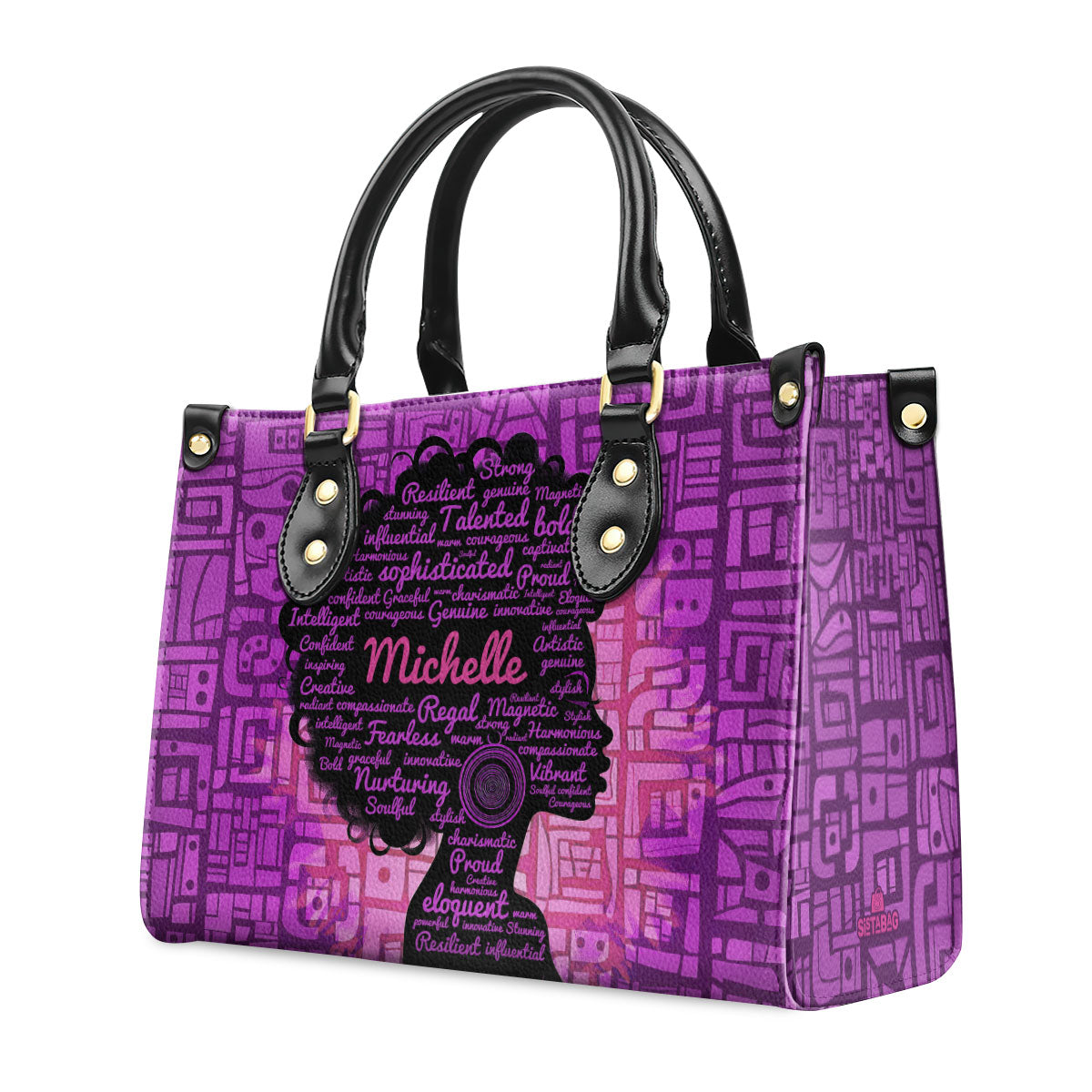 Afro Queen - Galaxy Personalized Leather Handbag SB47