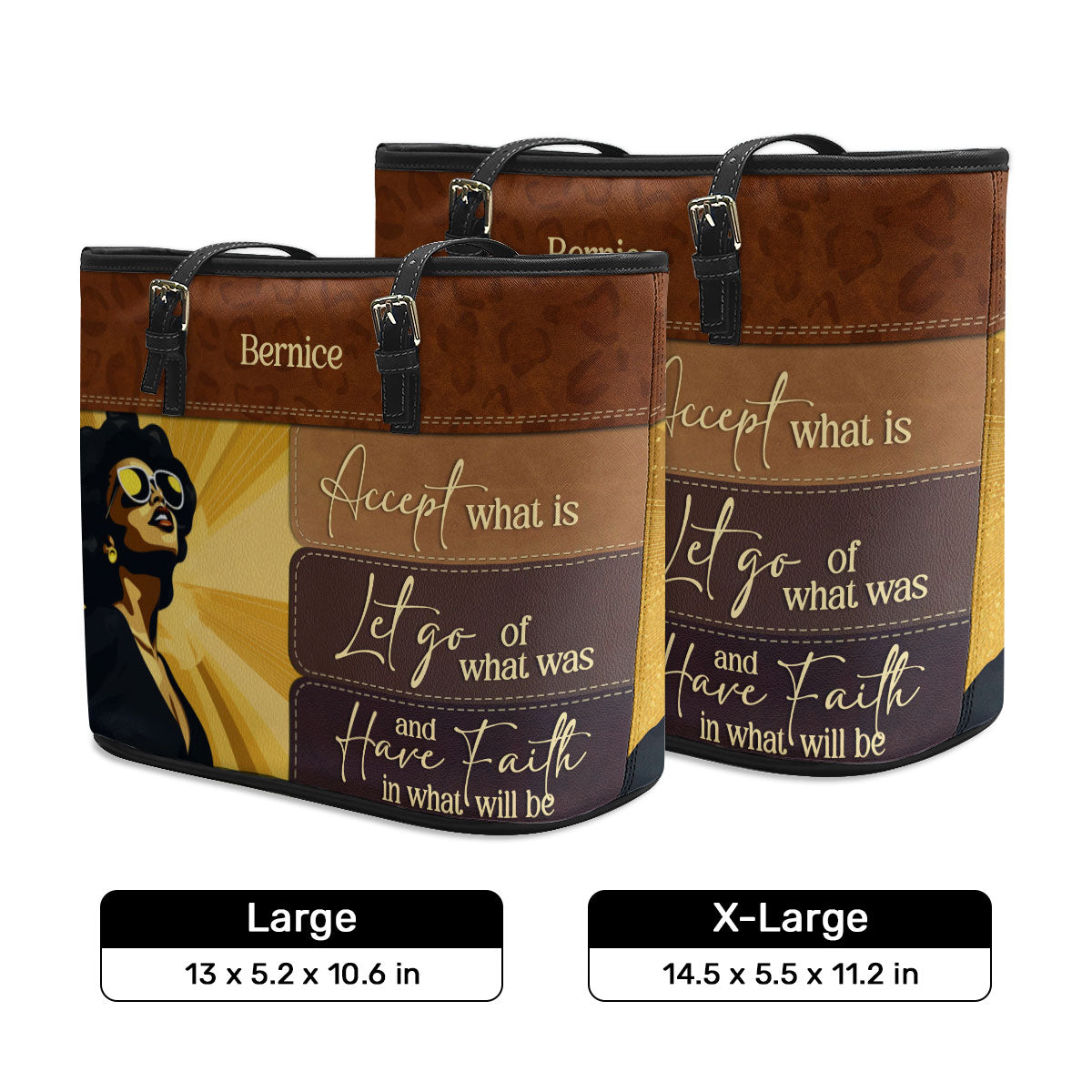 Have Faith In What Will Be - Personalized Leather Totebag STB13