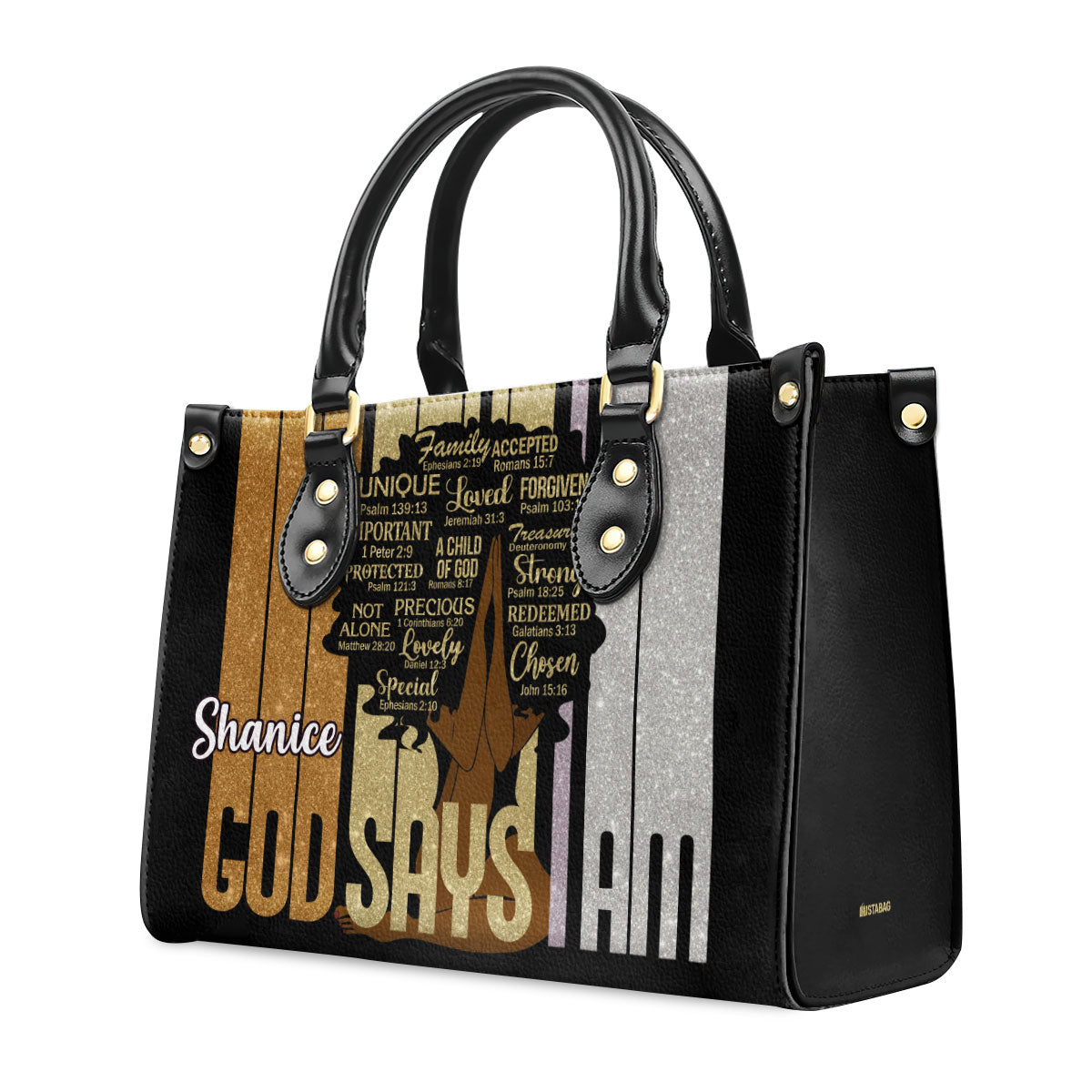 God Says I am - Personalized Leather Handbag STB148