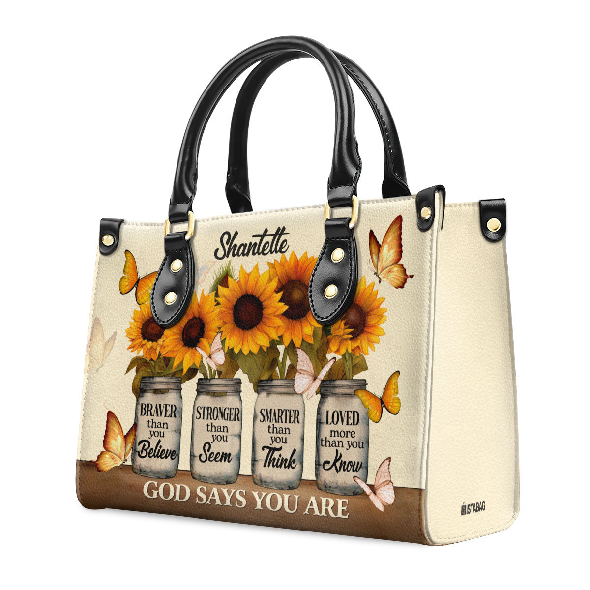 God Says You Are - Personalized Leather Handbag STB24