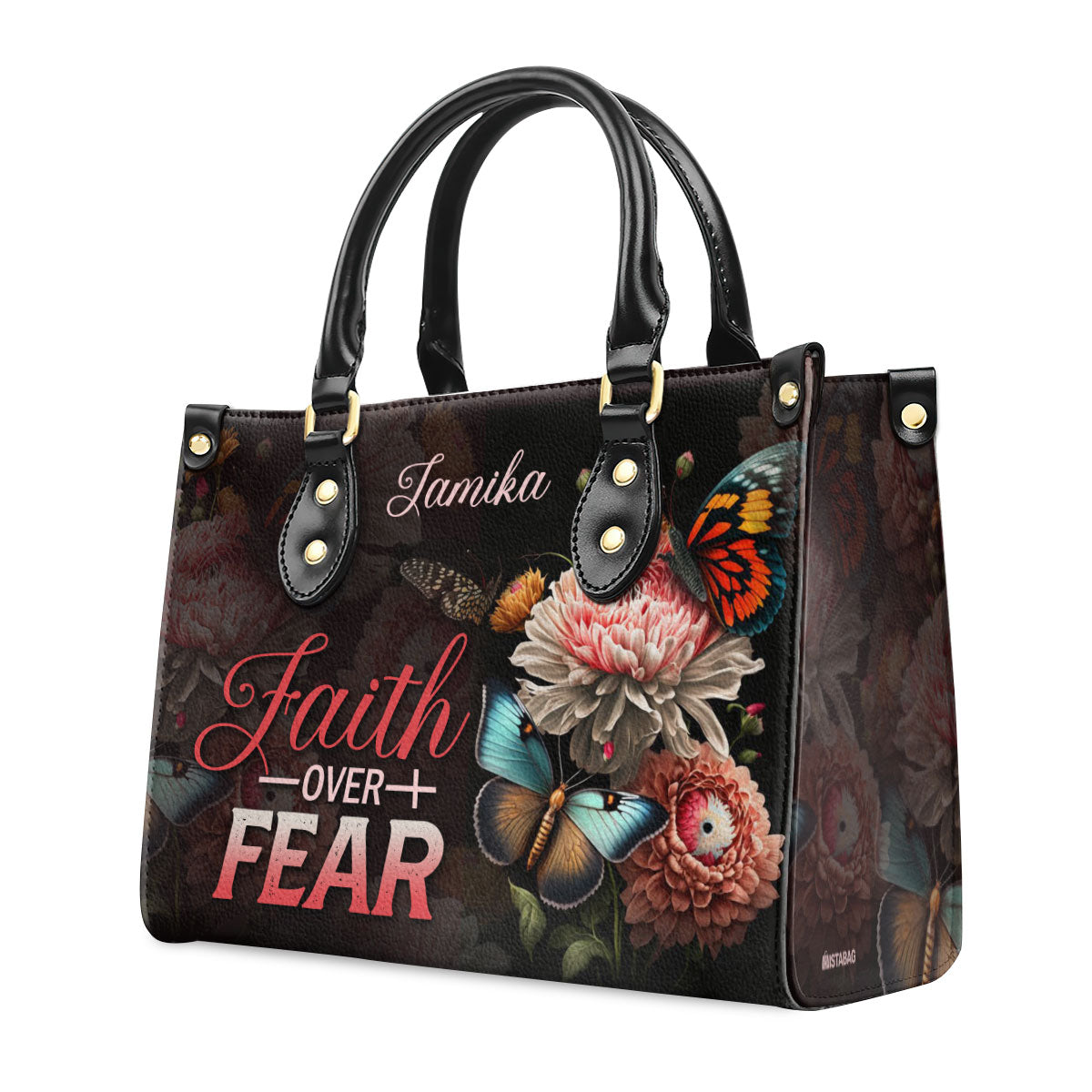Faith Over Fear - Personalized Leather Handbag STB28
