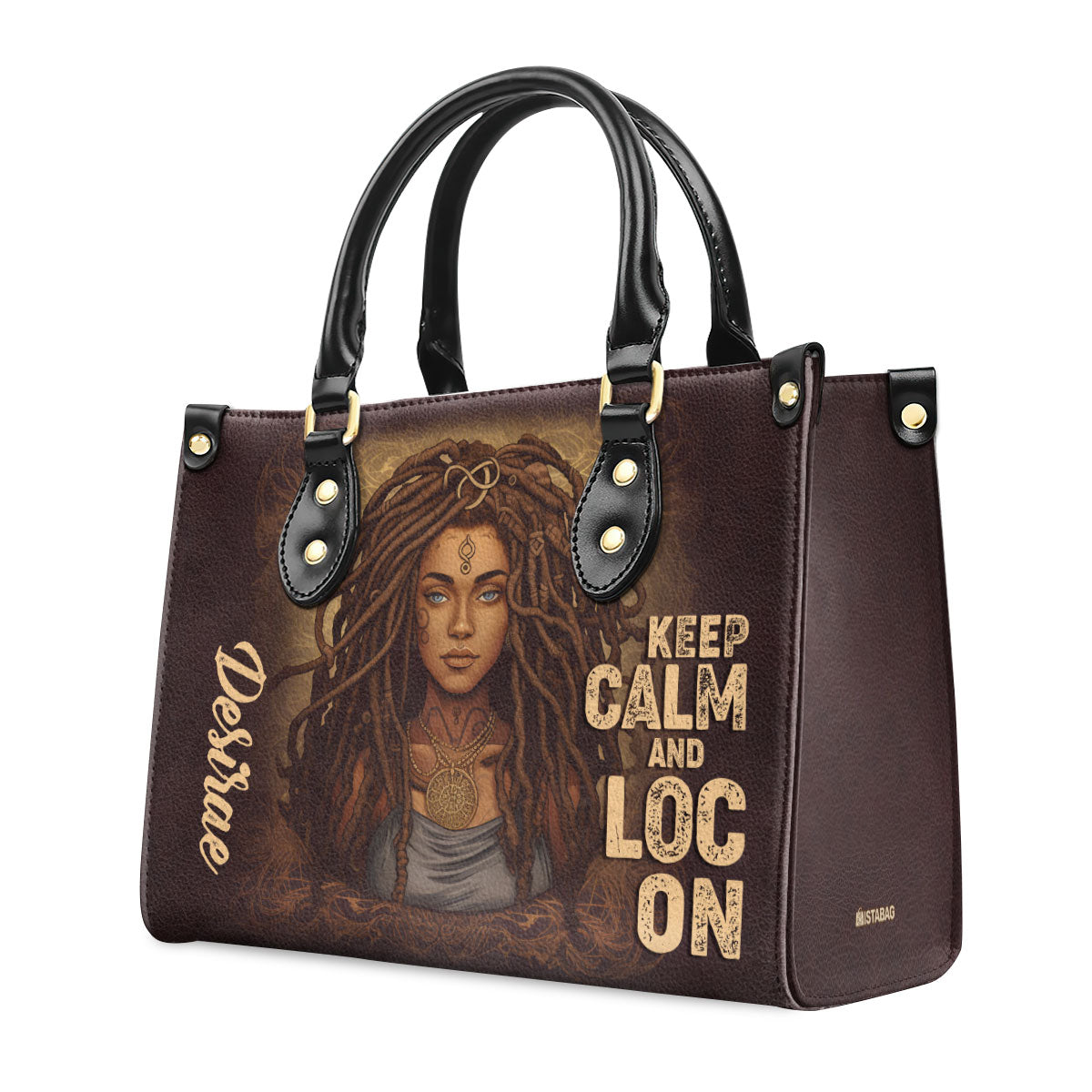 Keep Calm And Loc On - Personalized Leather Handbag STB34
