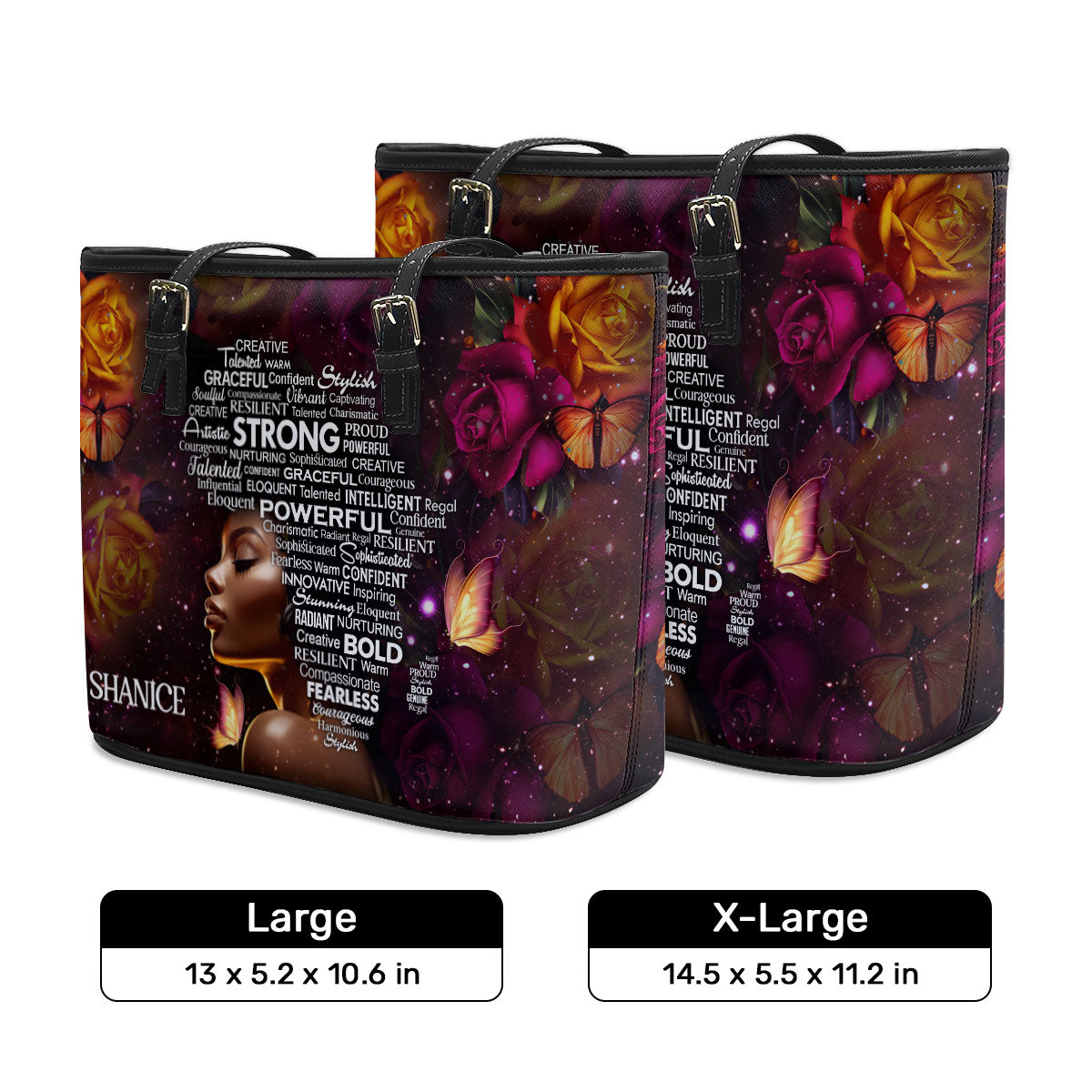 Afro Map - Personalized Leather Totebag STB43