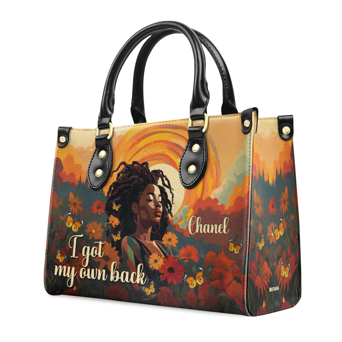I Got My Own Back - Personalized Purple Leather Handbag STB57