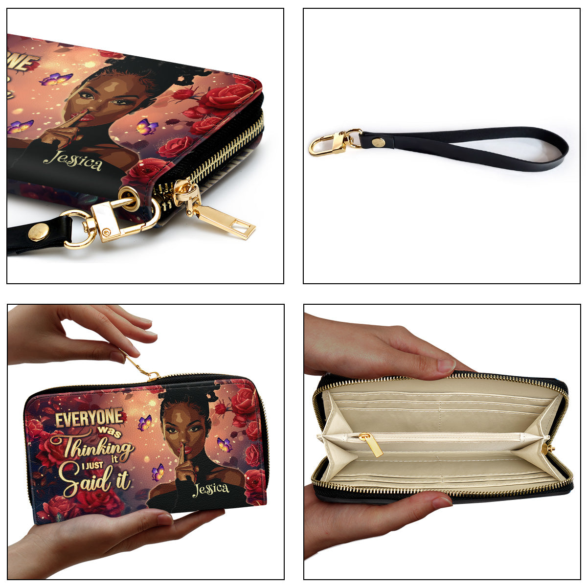 Everyone Was Thinking It I Just Said It - Personalized Leather Clutch Purse