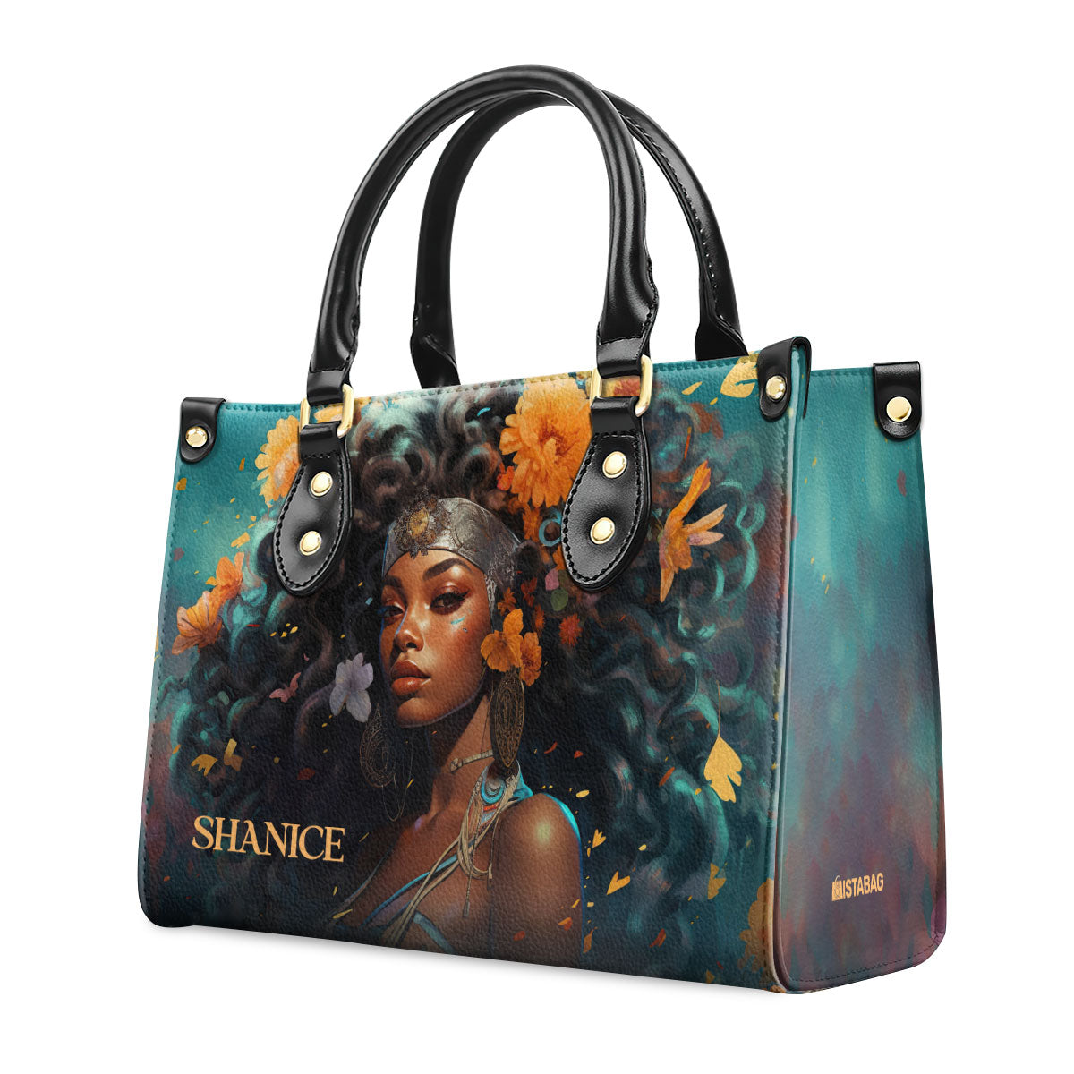 AfroArt07 - Personalized Leather Handbag MB57