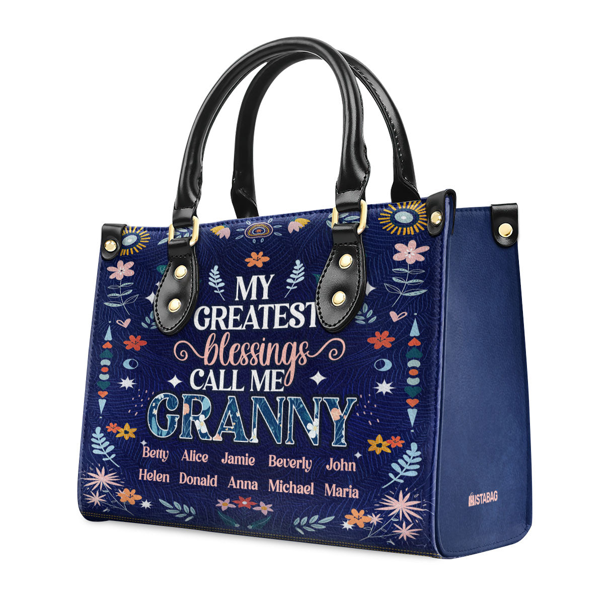 My Greatest Blessings Call Me Mom - Personalized Leather Handbag SBLHBLM2230TA