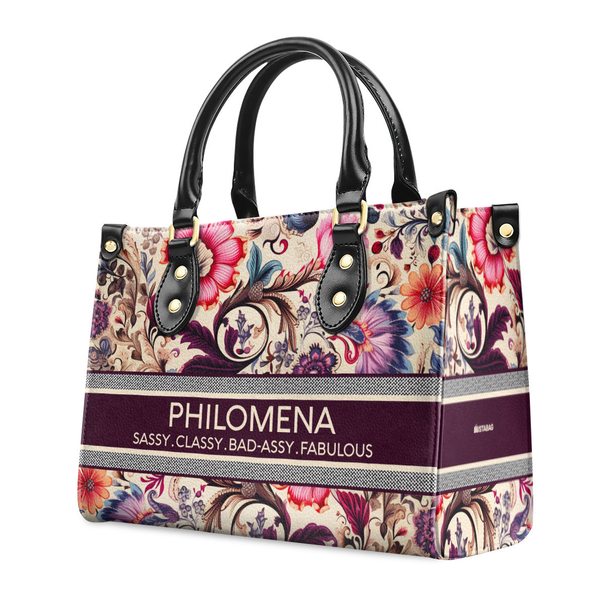 Classy Flower - Personalized Leather Handbag STB124