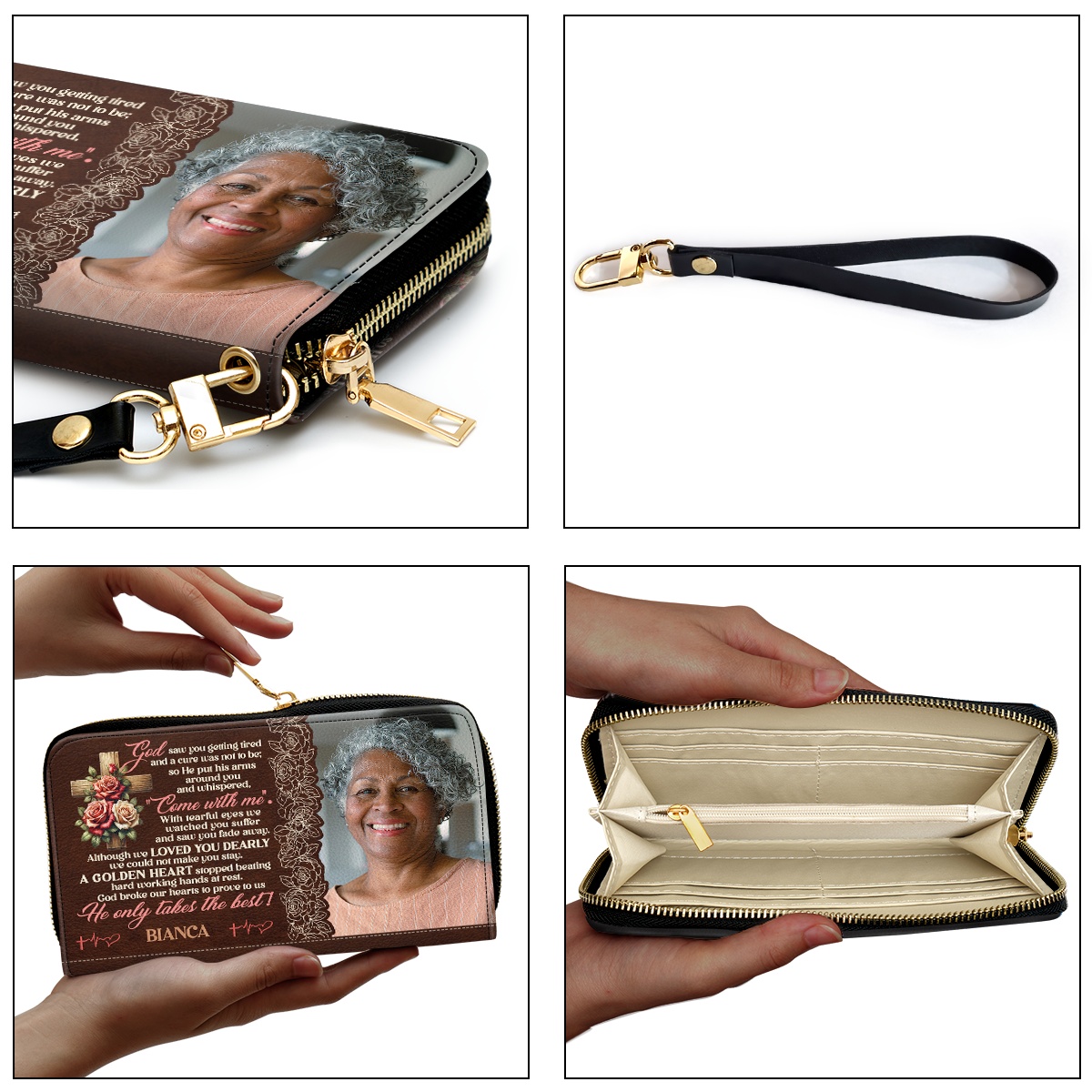 God Saw You Getting Tired - Personalized Leather Clutch Purse SBCPLM2283TA