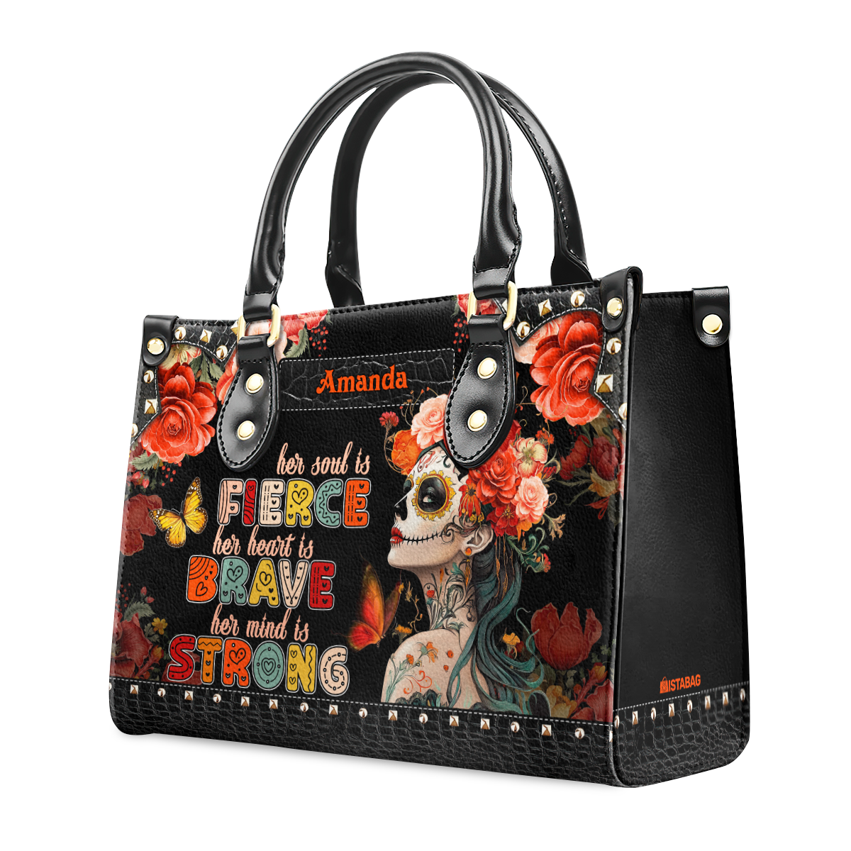 Her Soul Is Fierce - Personalized Leather Handbag SBLHBLM2626TA