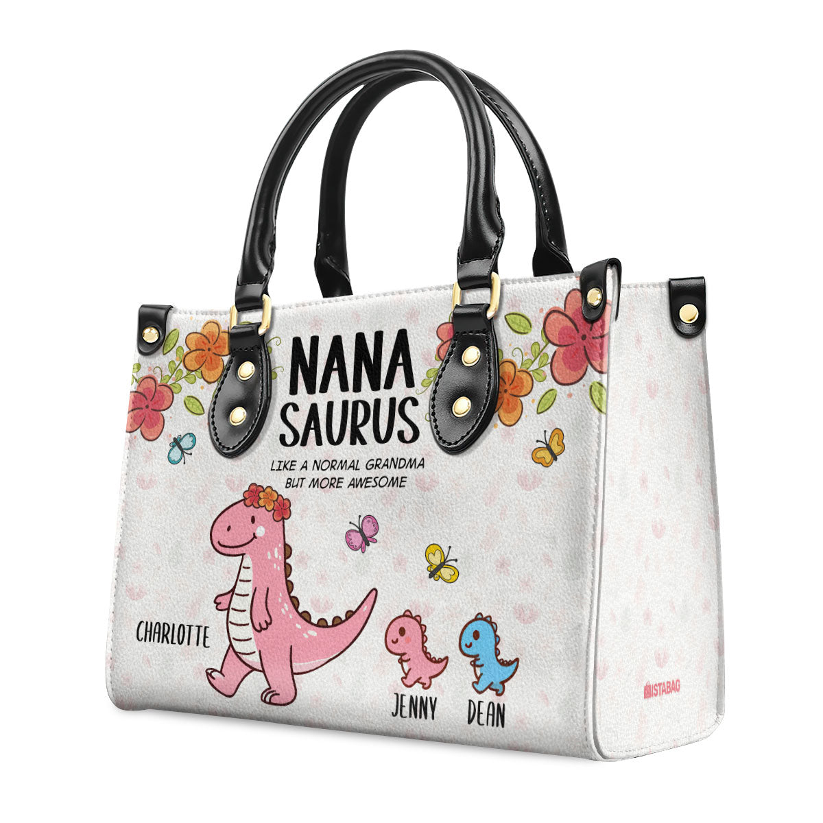 Nanasaurus - Personalized Leather Handbag SB5759