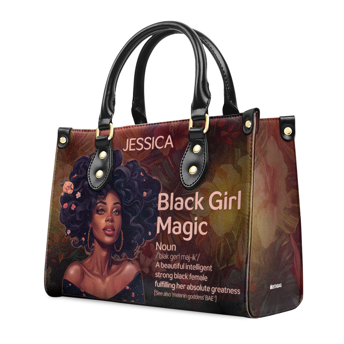 Black Girl Magic - Personalized Leather Handbag SBN03