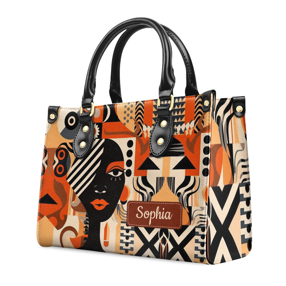Black Beauty - Personalized Leather Handbag STB51