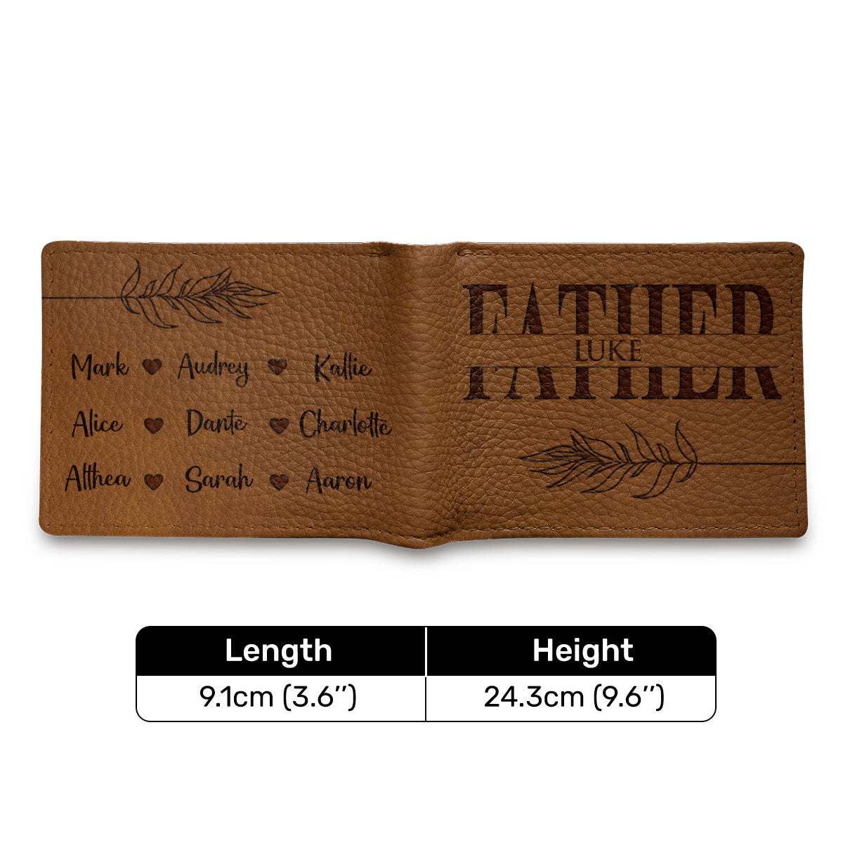 Daddy - Personalized Leather Folded Wallet SBLFWH864