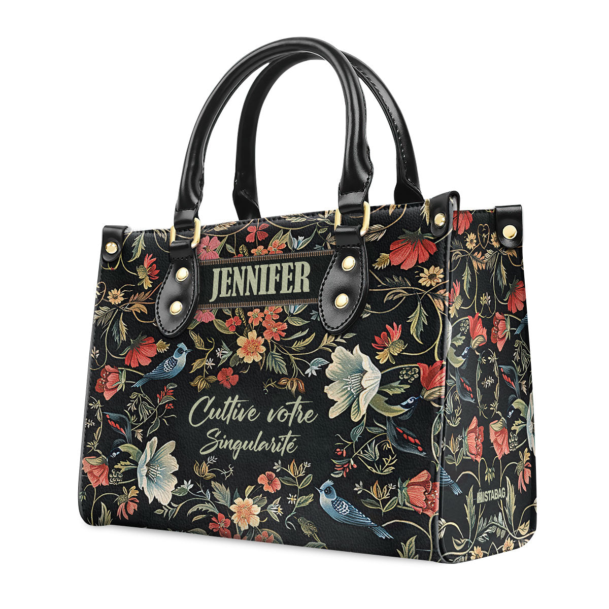 Cultive Votre Singularite - Personalized Leather Hand Bag SBLHBT64