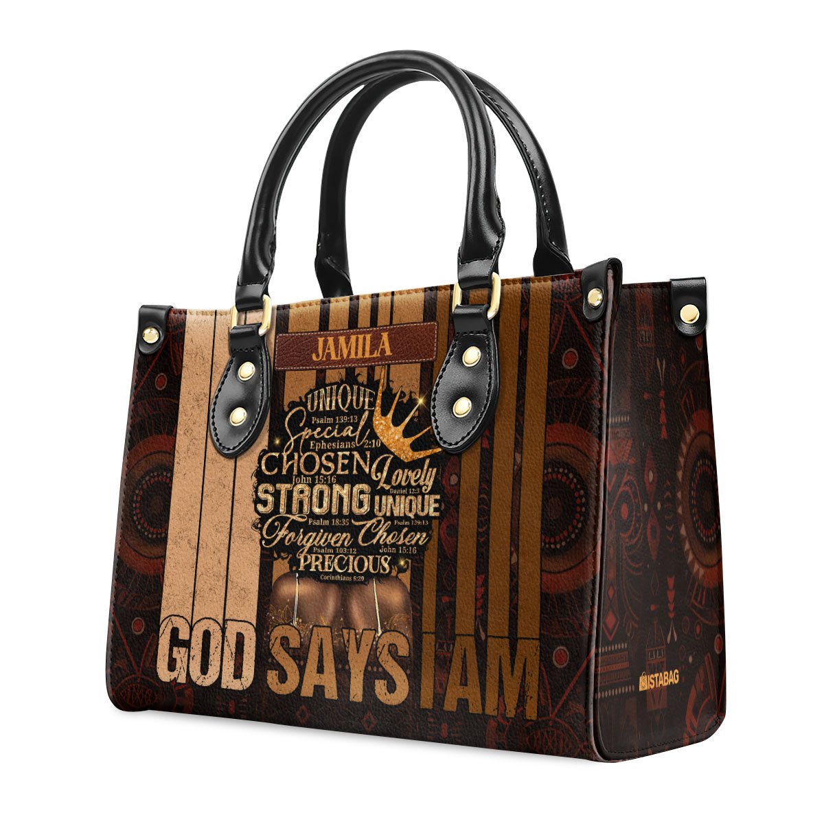God Says I Am - Personalized Leather Handbag SBLHBLM1204D