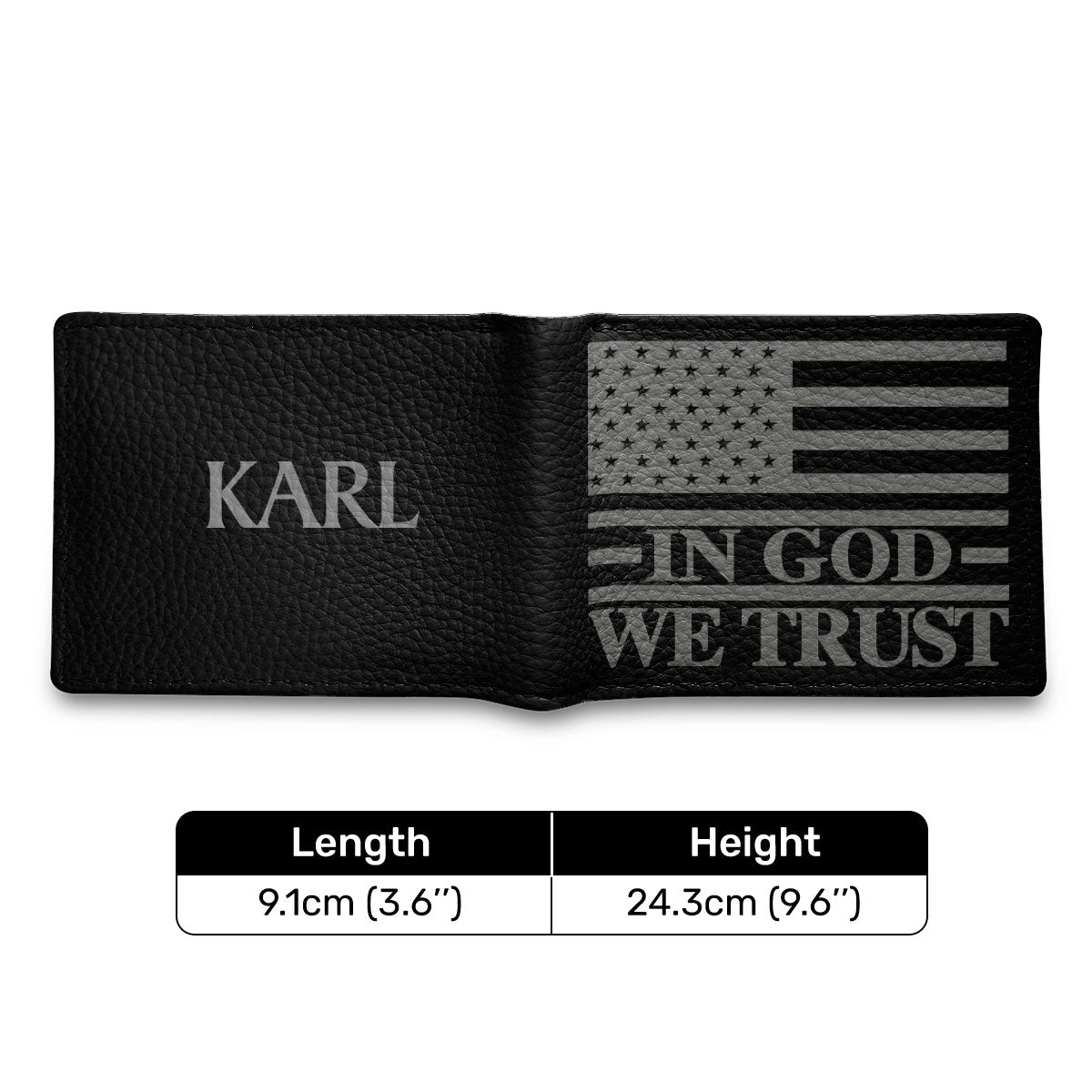 In God We Trust - Personalized Leather Folded Wallet SBLFWH859