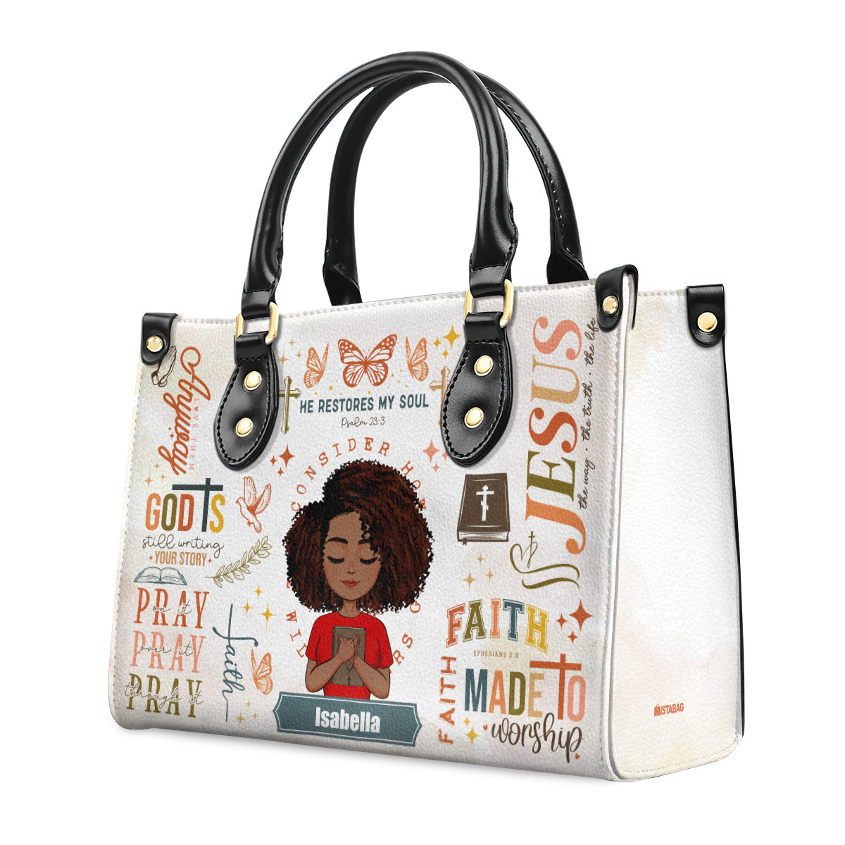 Faith Pray On It - Personalized Leather Handbag SBLHBLTN1357L