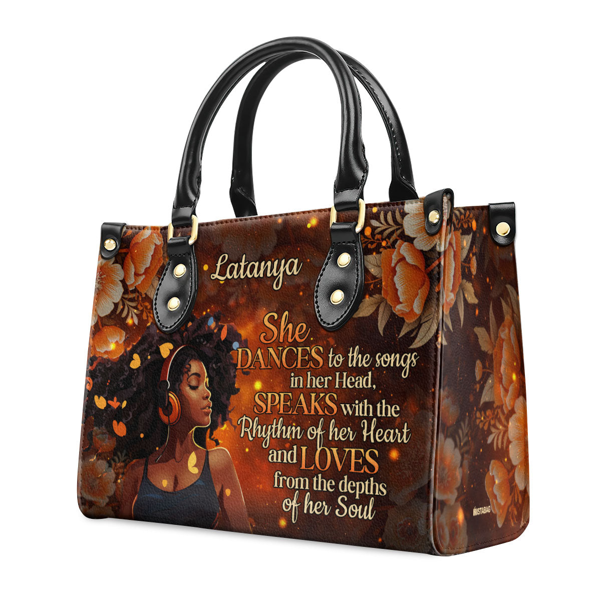 Dance Speak Love - Personalized Leather Hand Bag STB93