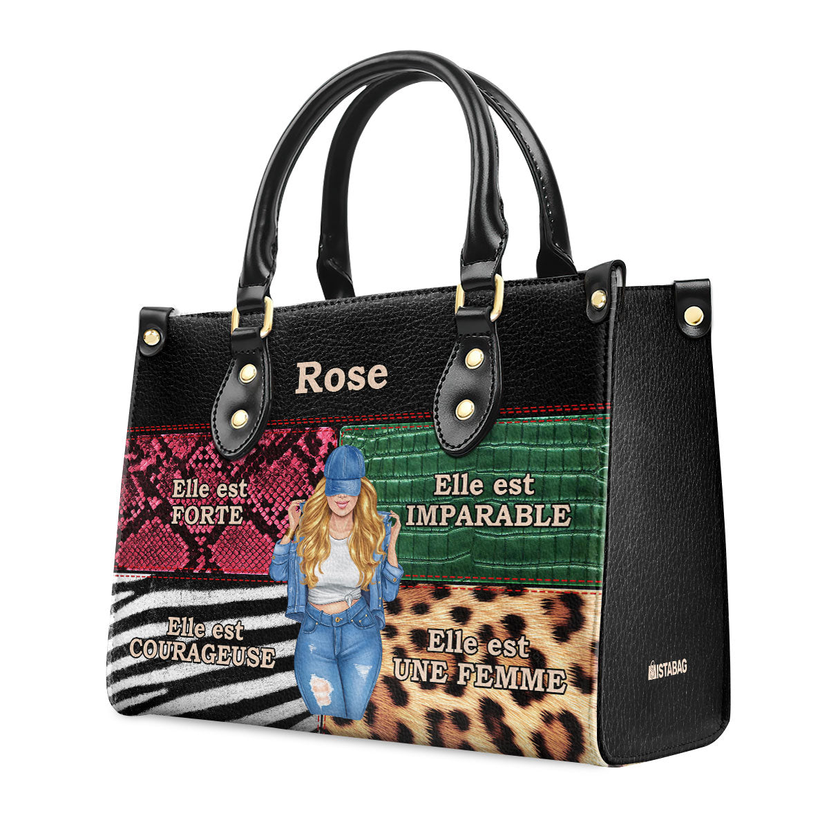 Elle Est Forte - Personalized Leather Hand Bag SBLHBT68