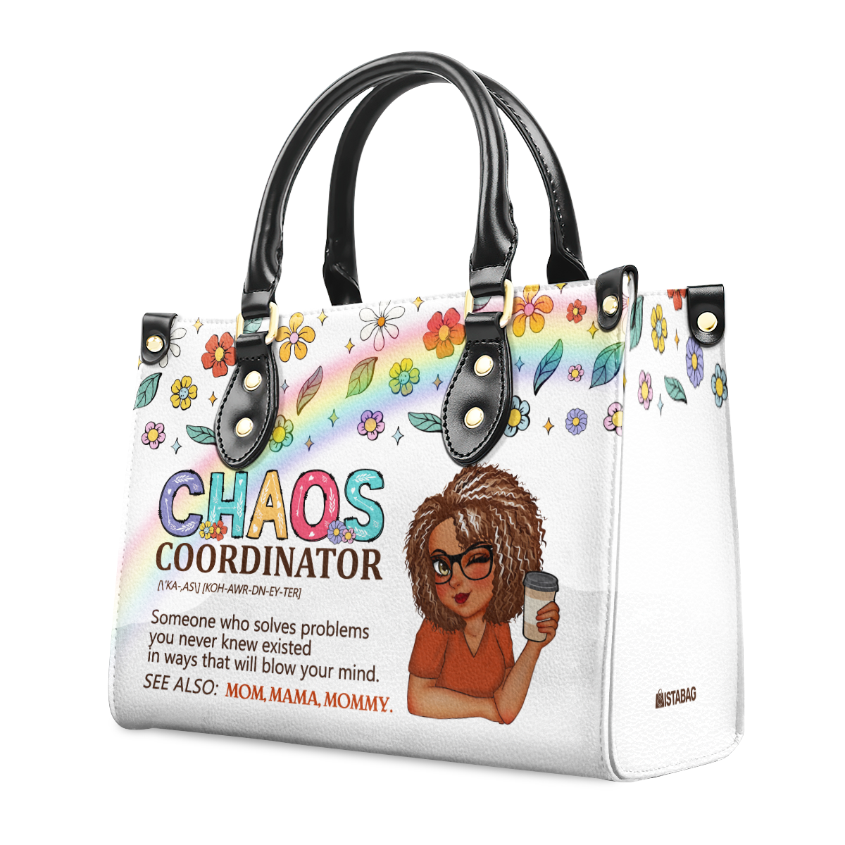 Mom Grandma Chaos Coordinator - Personalized Leather Handbag SBLHBLM2240D