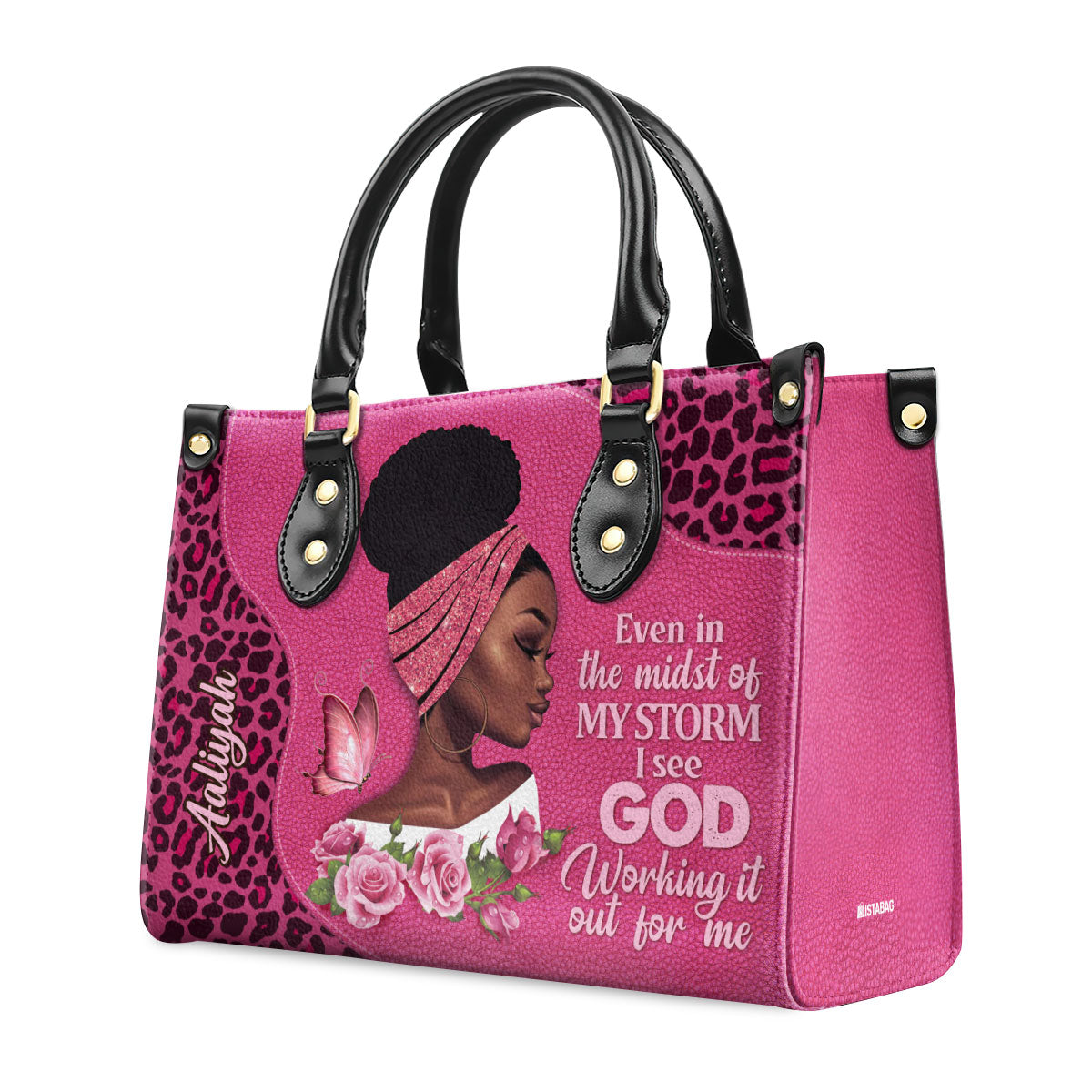 I See God Working It For Me - Personalized Leather Handbag STB164