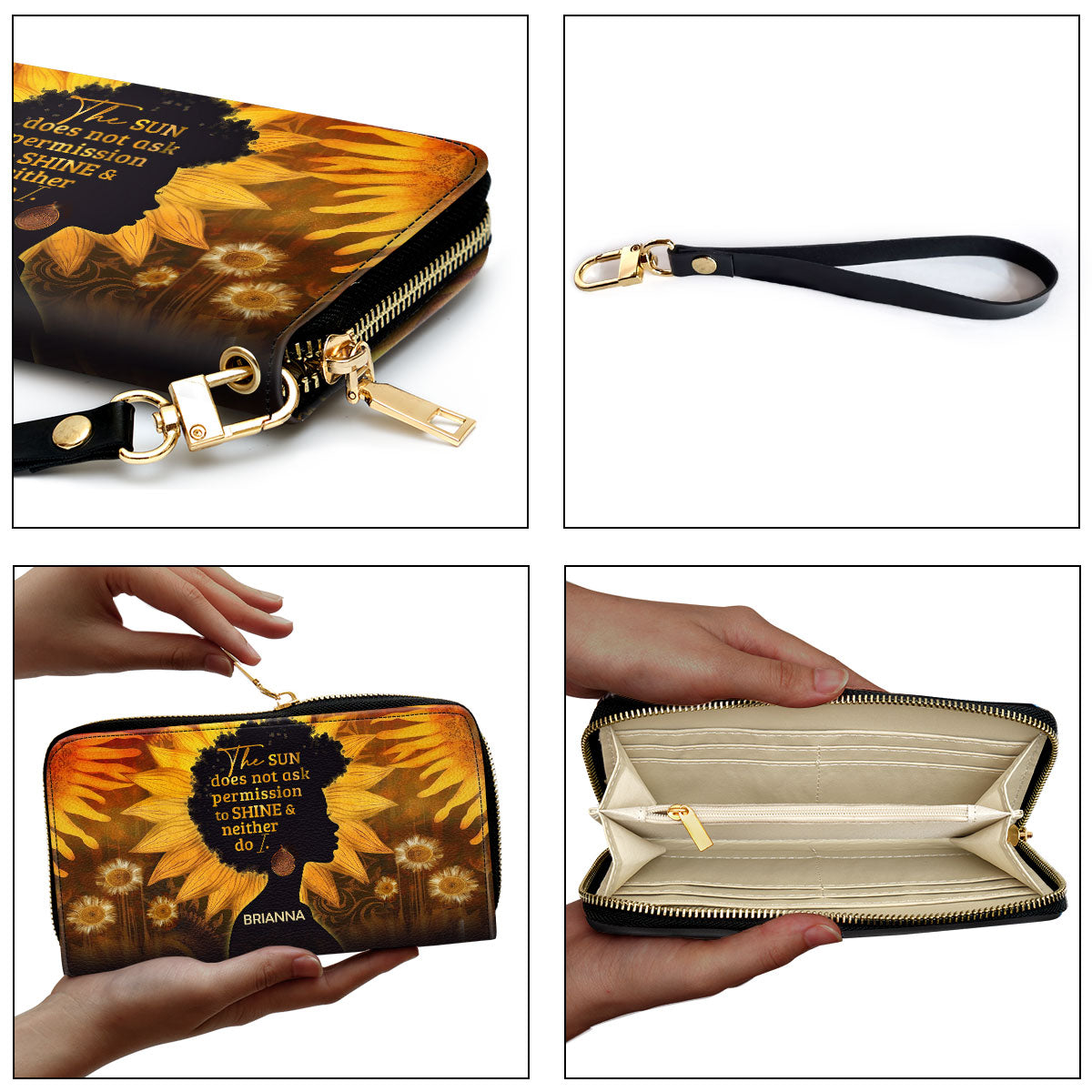I Shine - Personalized Leather Clutch Purse MB11