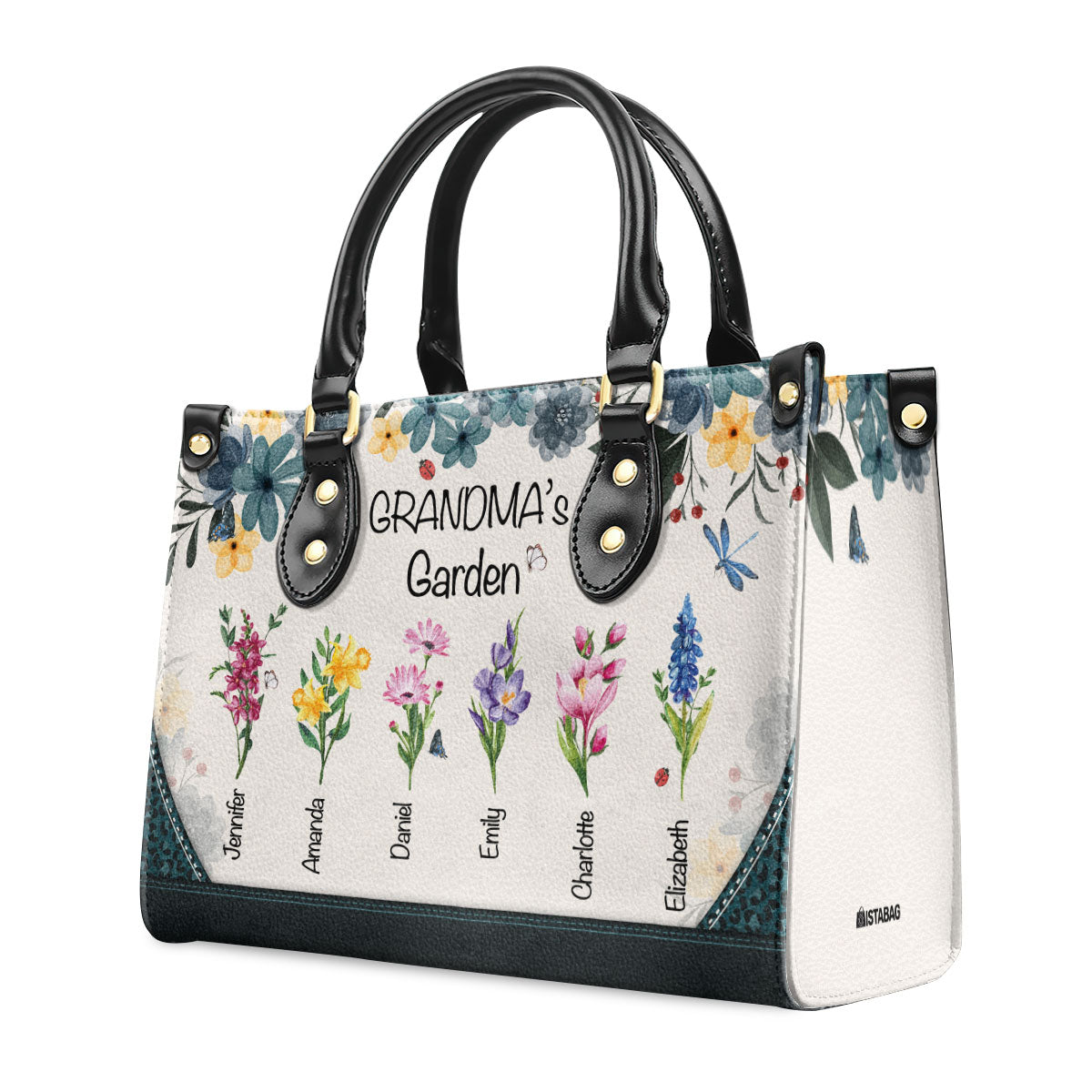 Grandma's Garden - Personalized Leather Handbag SB553