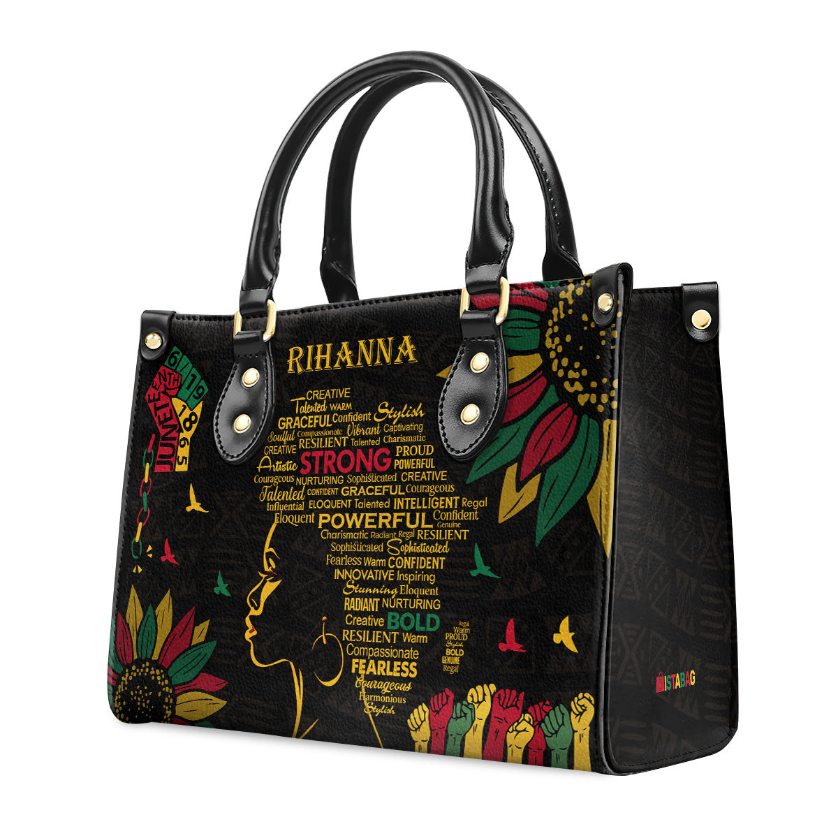 Afro Juneteenth - Personalized Leather Handbag SBLHBT58
