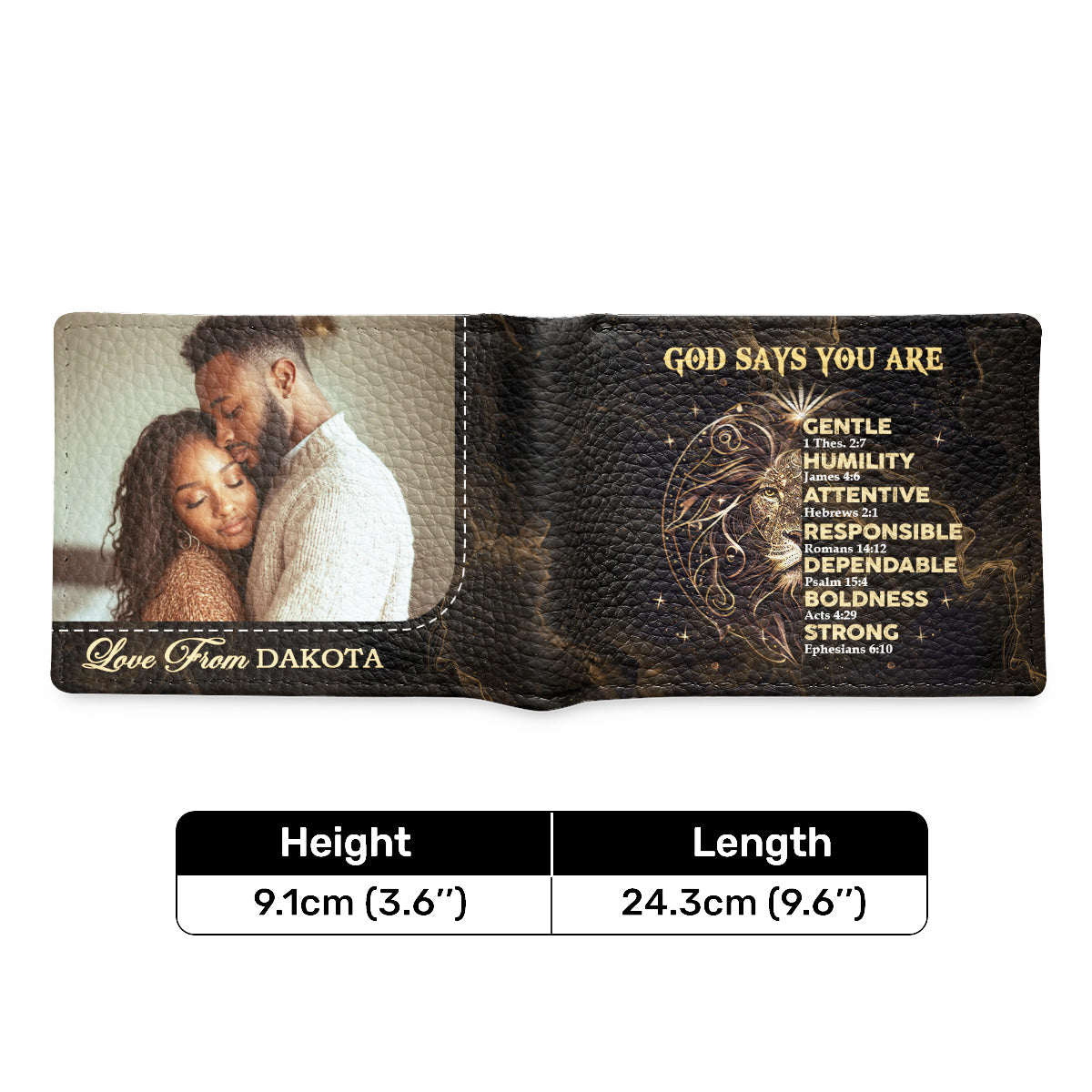 God Says You Are - Personalized Leather Folded Wallet SBLFWLTU2711TA