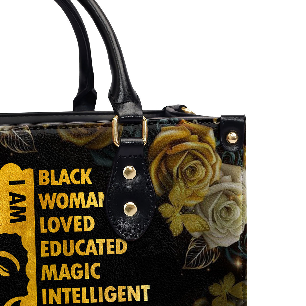 I Am Black - Personalized Leather Handbag STB05
