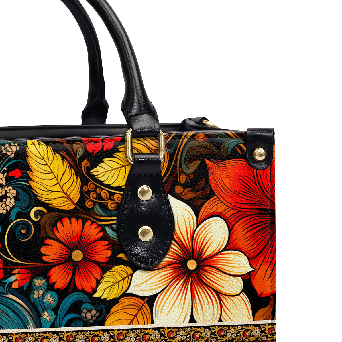 Bohemian - Flower - Personalized Leather Handbag STB135